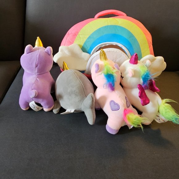 Pixie Crush Plush Rainbow Cloud Bag Storage Unicorn Stuffed Toy Snug A Babies - Picture 5 of 12
